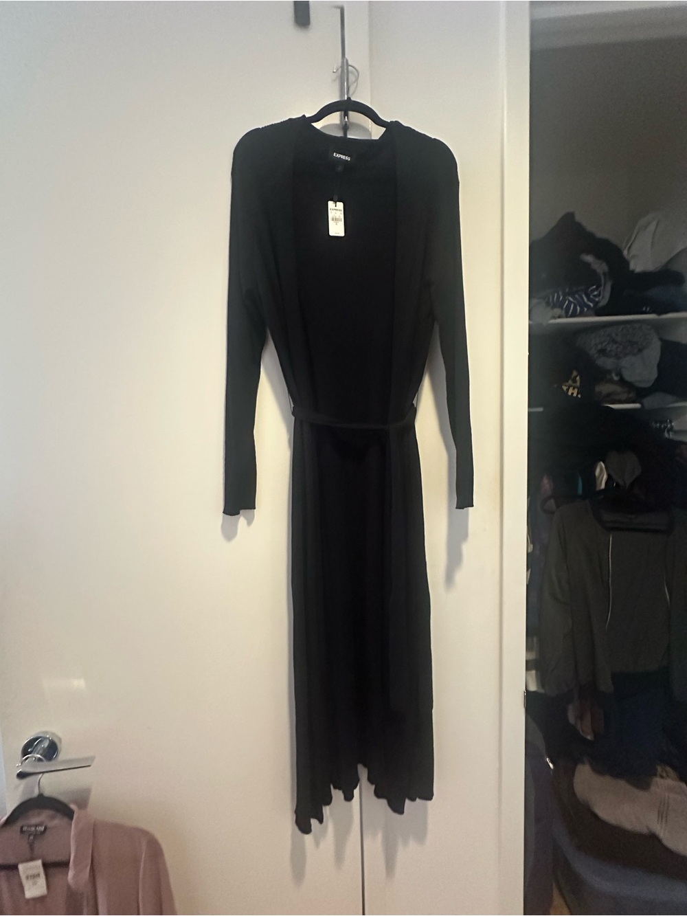 🆕 Express Black Long Sleeve Belted Women’s Duster